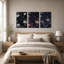 Triptyque de fleurs roses et blanches avec Halloween, ensemble de 3 toiles-1779227829