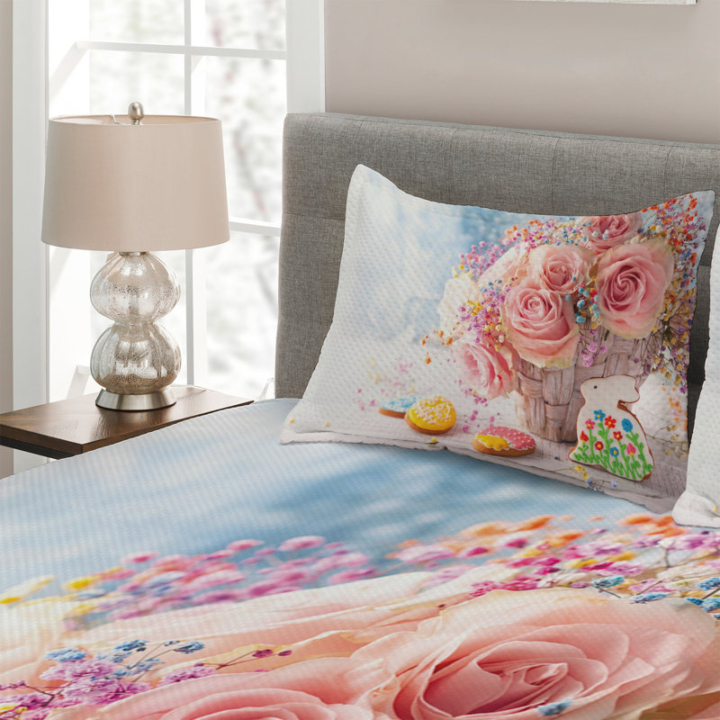 Farmhouse / Country Polyester Coverlet, King Bedspread + 2 Shams