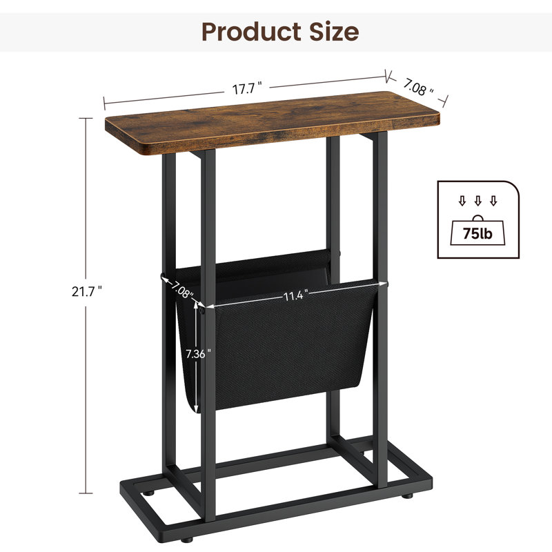 Milija 7.08'' Solid Wood Top Console Table