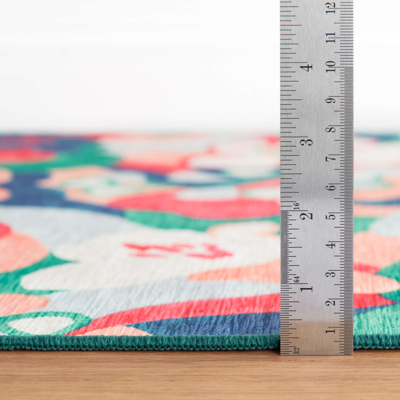 Dreamy Daisies Multi Machine Washable Rug, Rectangle 6' x 9'