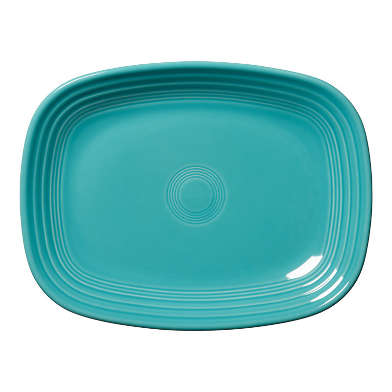 Turquoise Rectangular Ceramic Serving Platter