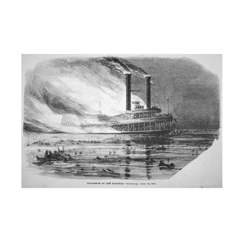 «American School Thesultana Disaster, On The Mississippi, 1865», art sur toile, H 30 po x l 47 po