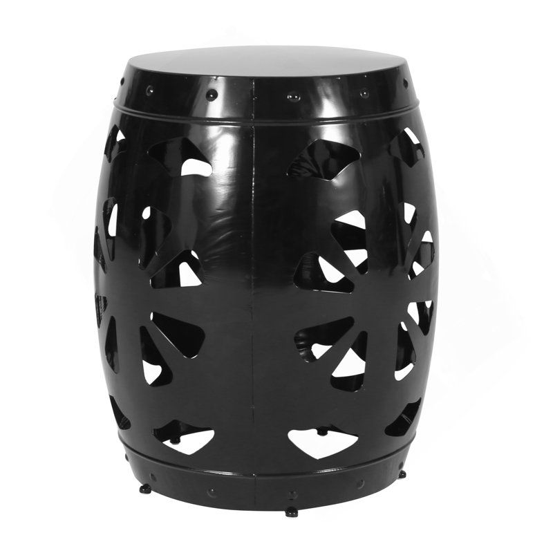 Metal End Table -Large, Black, Black, Black
