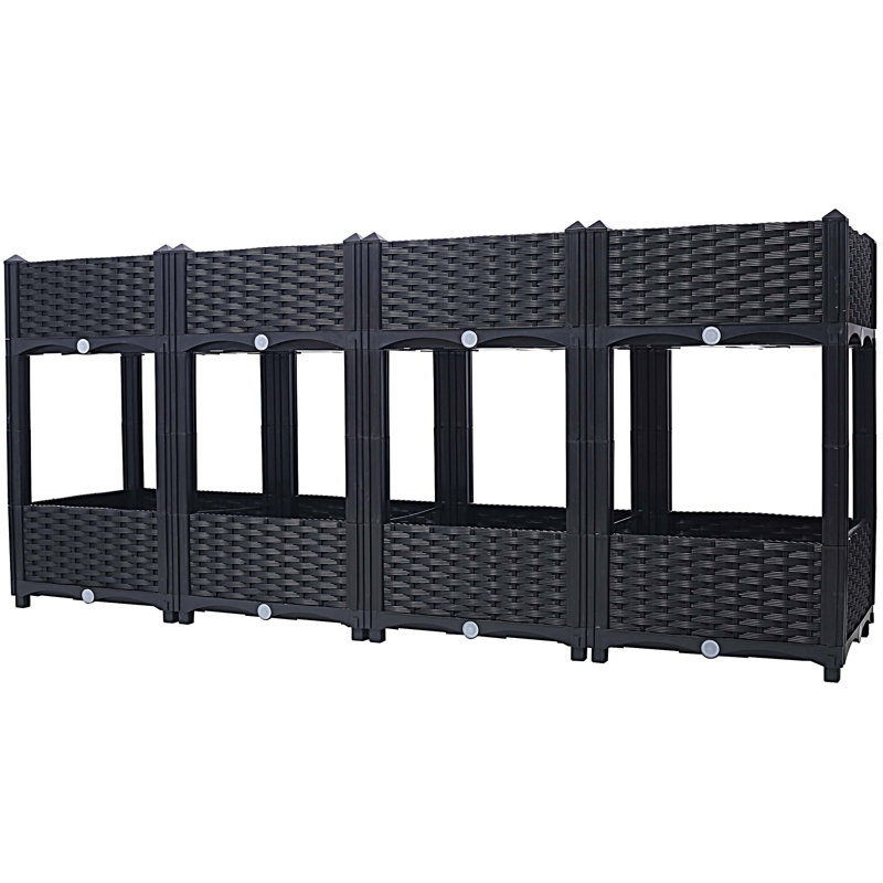 Planter Raised Beds - Elevated Planter Garden Box with Drainage Plug Raised Garden Beds for Vegetable/Flower/Herb Outdoor Standing Planter Beds Gardening Kit,63"x15.7"x27.7"