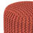 Wynne 18"W Upholstered PET Polyester Indoor/Outdoor Boho Round Knitted Pouf in Orange