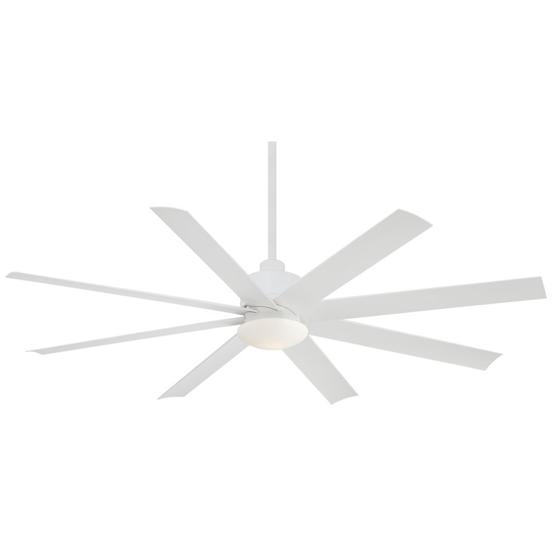 Slipstream 65" 8-Blade LED Smart Standard Ceiling Fan with Remote Control and Light Kit Included, Flat White