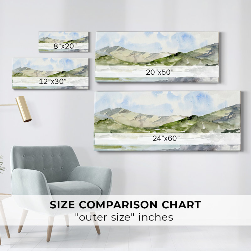 Serene Mountains I sur toile, H 20 po x l 50 po x P 1,5 po