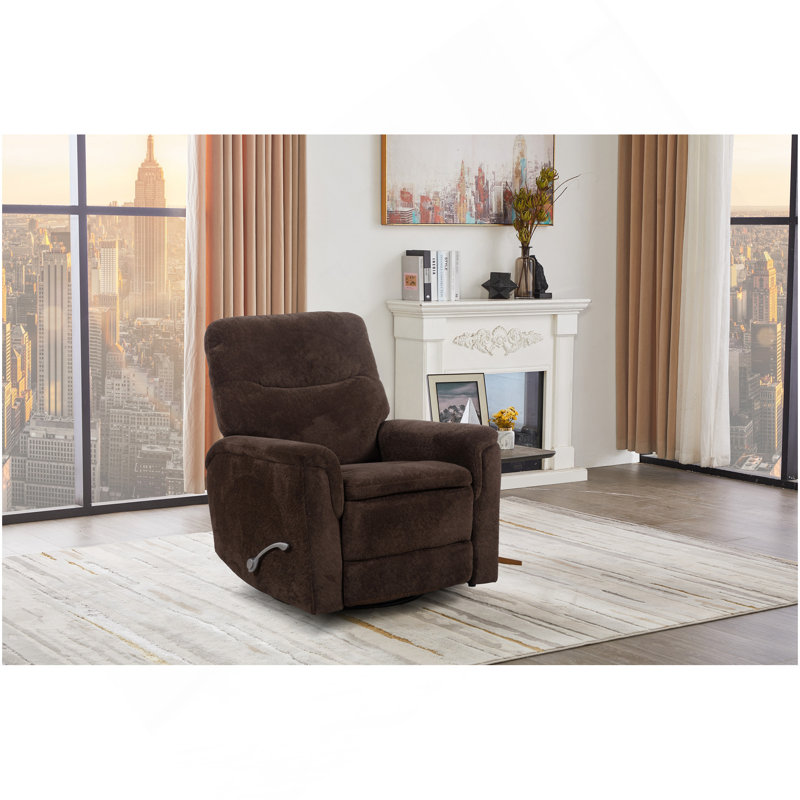 Fauteuil inclinable pivotant rembourré Man Wah, Chocolat