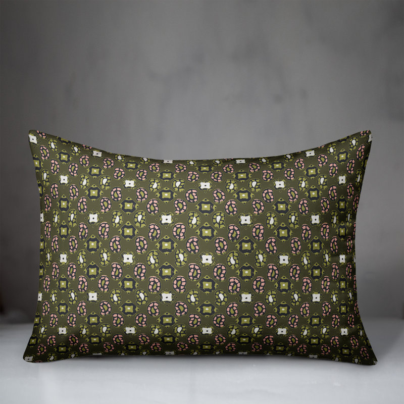  Coussin Tiny Paisley, Vert / Gris / Rose