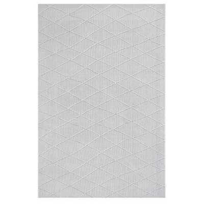 Mila Light Gray Machine Washable Non-Slip Based Decorative Kilim Carpet