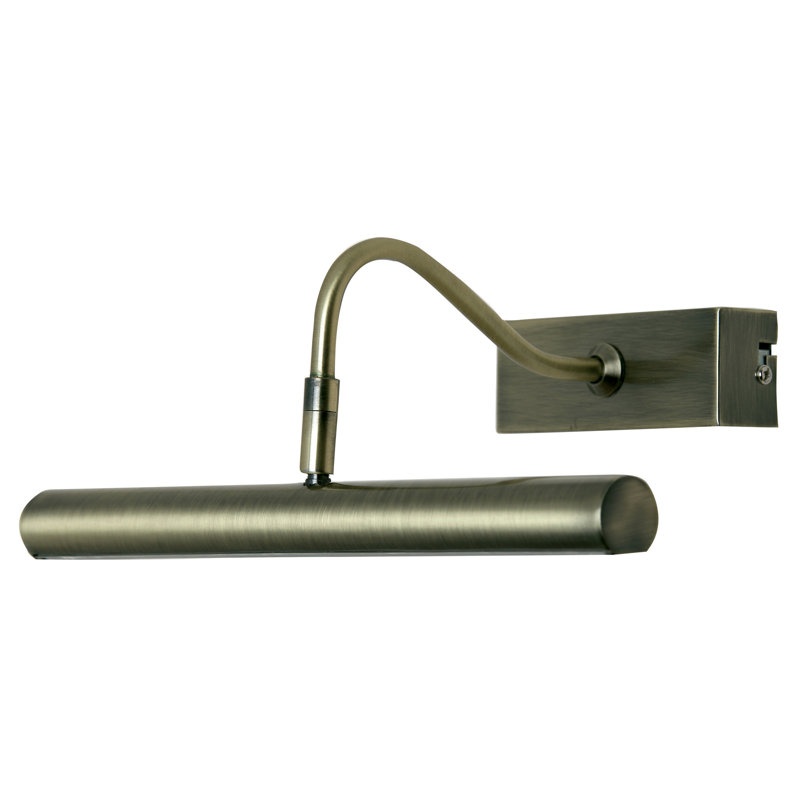 1 -Light Hardwired LED Wall Mounted Picture Light, 2700K, Antique Brass