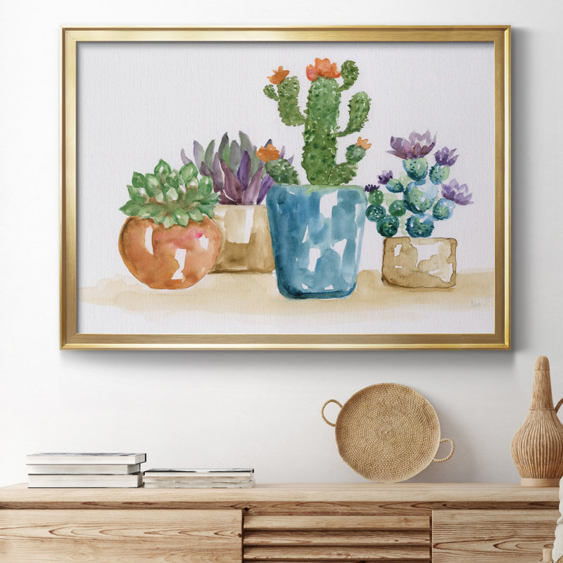 Summer Succulents II - peinture encadrée, Gold Framed Canvas, H 18,5 po x l 24,5 po x P 1,5 po