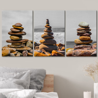 Duotone Beach Ocean Pebble Rocks Wilderness Nature Photography Modern Art Rustic Decor