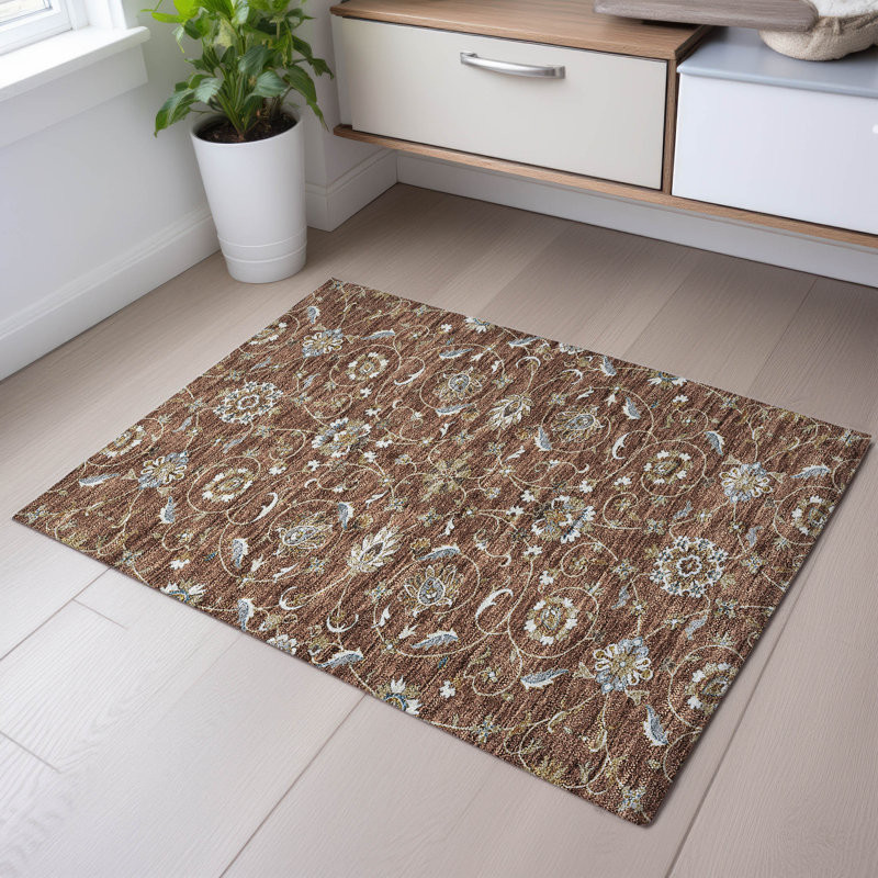 Premium Machine Washable Gurubaksh AMF1149 Moroccan Rug, Rectangle 1'8" x 2'6"