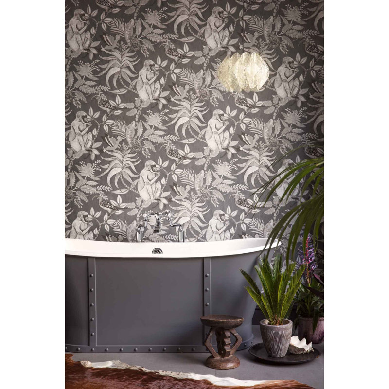 Ardmore Savuti 33' L x 20.5" W Wallpaper Roll, Dark Petrol Multi