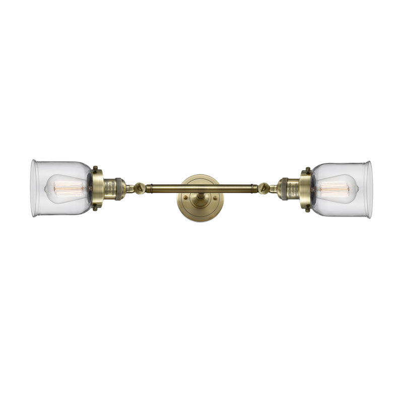 ClipperCove 2 - Light Dimmable Vanity Light, 60 Watt Vintage Incandescent Bulb, Clear, Antique Brass