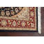 Tapis bleu marine en laine et en soie noué à la main de conception unique 4 pi x 6 pi 3 po