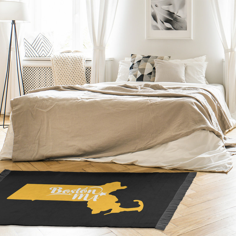 Tapis noir/jaune boston sports