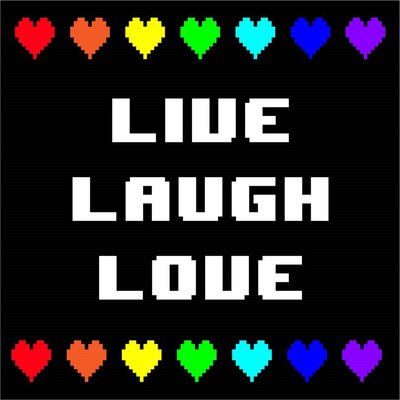 Live Laugh Love -  Black With Pixel Hearts By Color Me Happy, Canvas Wall Art -  Trinx, DB263C0107FD4308802E22B91867FF8D