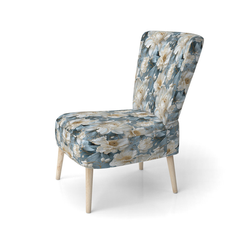 Chaise d'appoint rembourrée Cottage A, Motif victorien floral éthéré rococo VIII