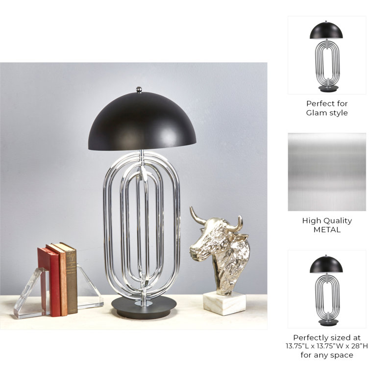 Lampe de table Clukey Art Deco, Argent