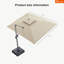 9' x 12' Heavy Duty Outdoor Large Double Top Offset Square Parasol, Canvas Material, Premium Fabric, With Base,Beige-112902229