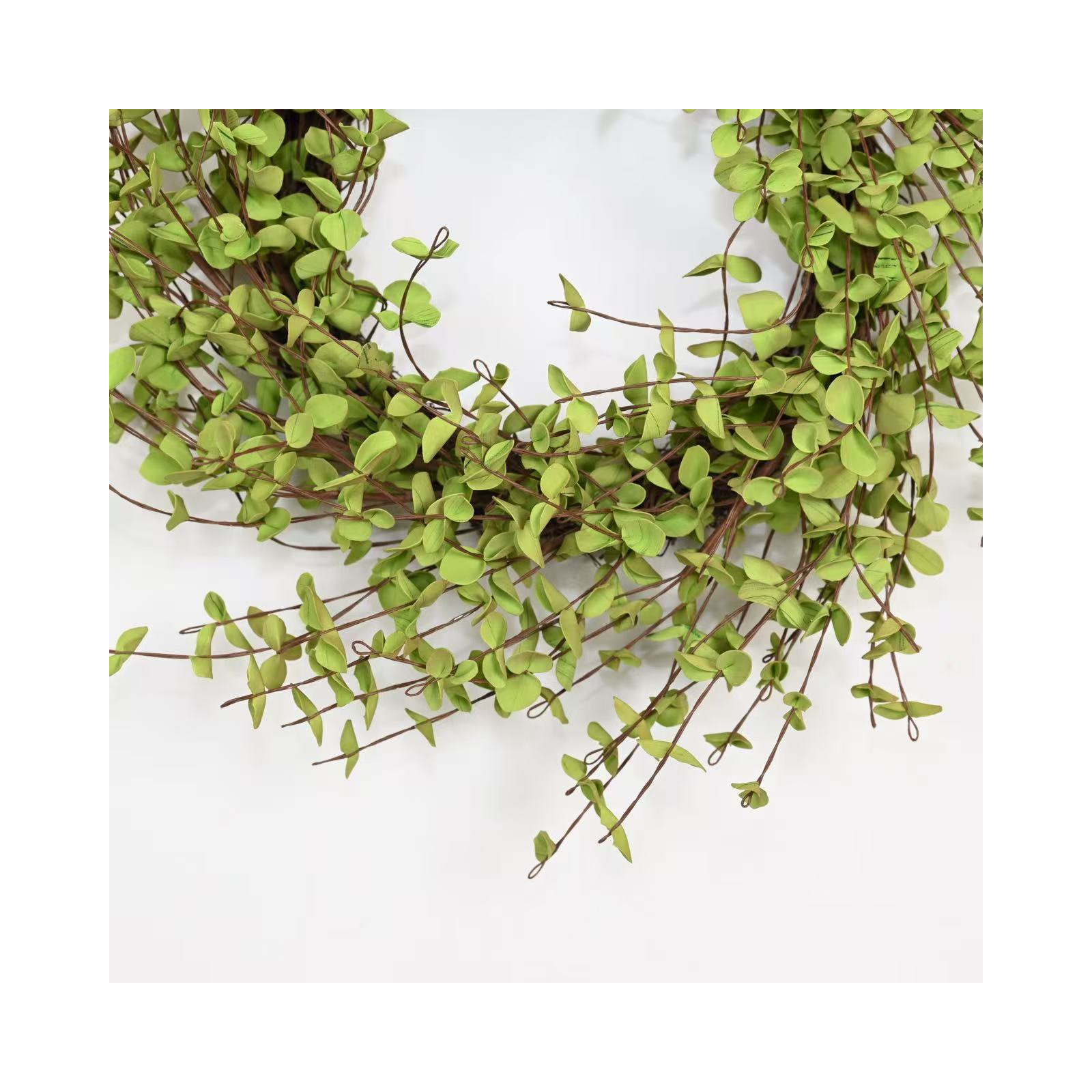 22" Artificial Farmhouse Spring Summer Blossom Cluster Greenery Mini Eucalyptus Front Door Wreath