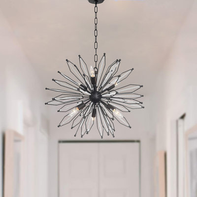 Lustre astéroide noir à 6 lumières à intensité variable Cherre