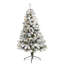 Sapin de Noël floqué avec lumières DEL-1796319335