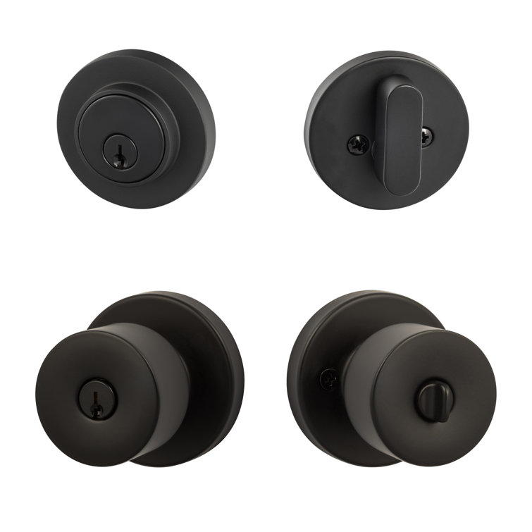 Bergen Round Entry Knobset with Modern Deadbolt