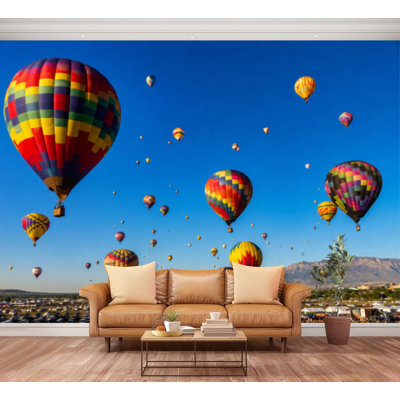 Wall Mural Peel and Stick Wallpaper Albuquerque Balloon Set Self-Adhesive Removable Contact Paper Wall Decor for Living Room Bedroom 100"H x 144"W