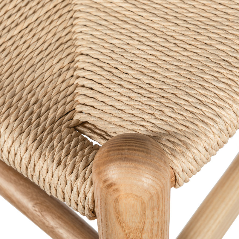 Tabouret de bar et de comptoir en bois massif Etta, Naturel / naturel, Tabouret de bar (siège d'une hauteur de 30 po)