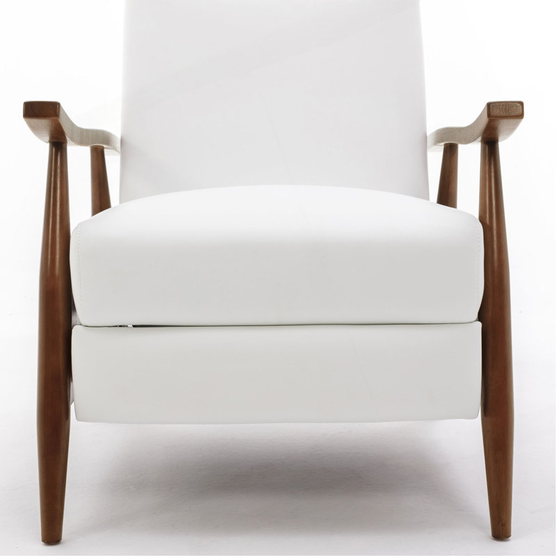 Sarasota Wood Arm Push Back Recliner, White