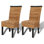 Chaise de salle à manger en rotin de bois de manguier de palissandre de haba