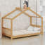 Lit plateforme House avec tête et pied de lit, toit-21075762
