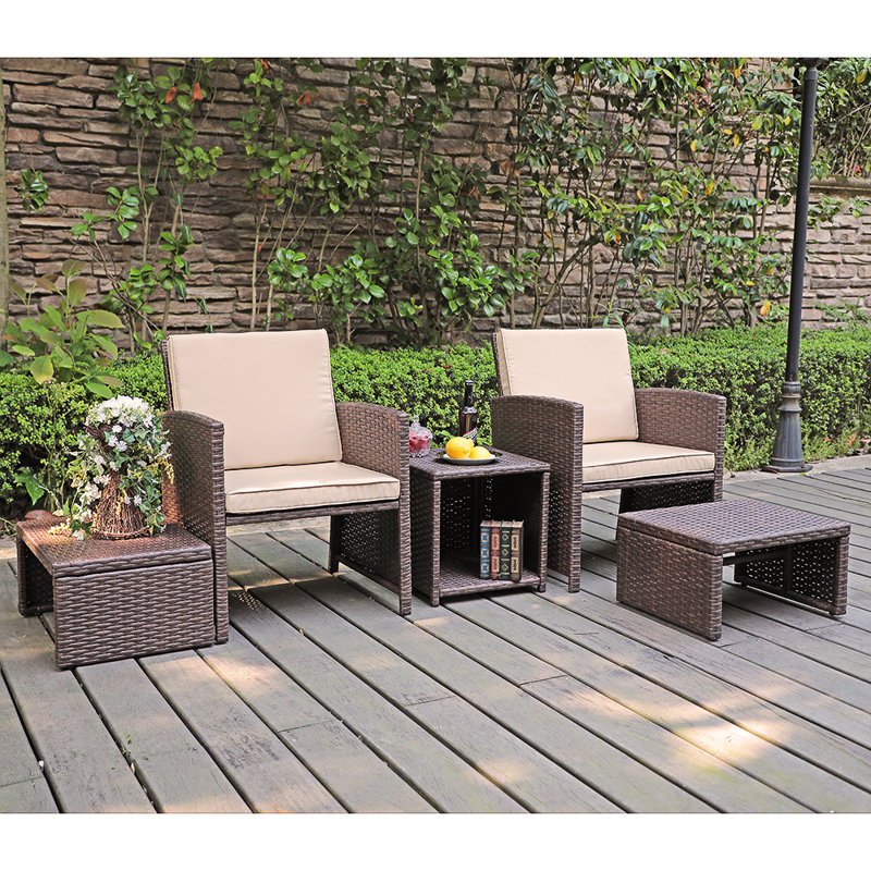 Rand 2 - Person Patio Conversation Set with Cushions, Beige