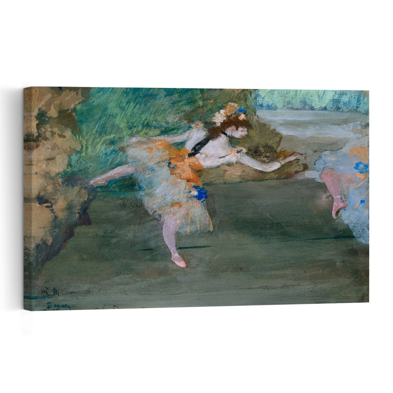 Danseuse sur scène, vers 1877, estampe d'art mural contemporain abstraite impressionniste, H 40 po x l 60 po