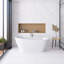 63 po X 31 po Baignoire de trempage autoportante en acrylique blanc brillant