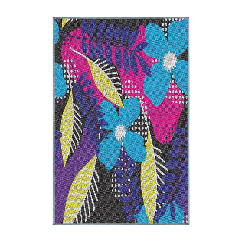 Tapis bleu/violet/jaune, Rectangle 4 pi x 6 pi
