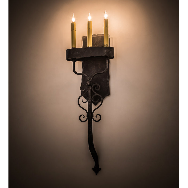 Rustic Lodge 3 - Light Candle Wall Light