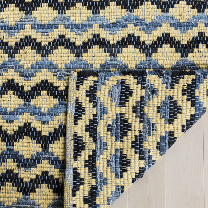 Annia Hand Woven Cotton Geometric Rug, Rectangle 8' x 10'