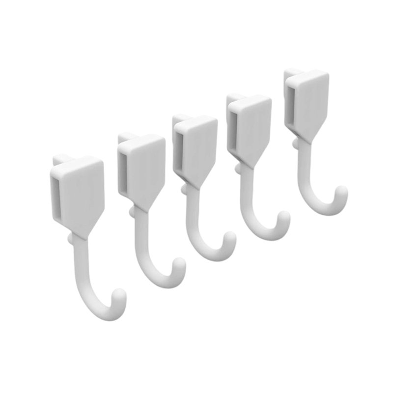 Porte-crochets perforés et crochets de rangement multifonctionnels disponibles en blanc et noir, Blanc