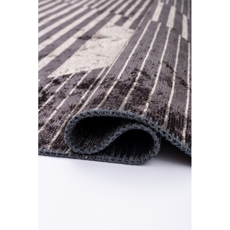 Rapture Gray/Beige/Dark Brown Geometric Luxury Area Rug, Rectangle 7'10" x 11'2"