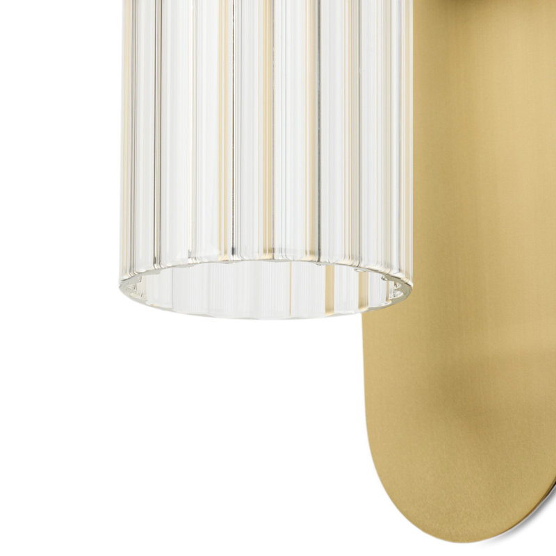 Odyssey Solid Brass Armed Sconce, Burnished Brass, 12" H x 4.25" W x 5.5" D