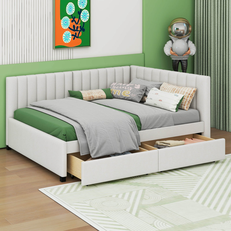 Keallan Upholstered Daybed, Beige