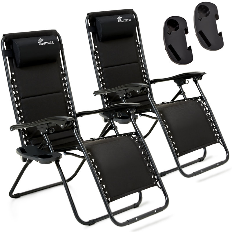 SUNMER Padded Recliner Chairs, Black