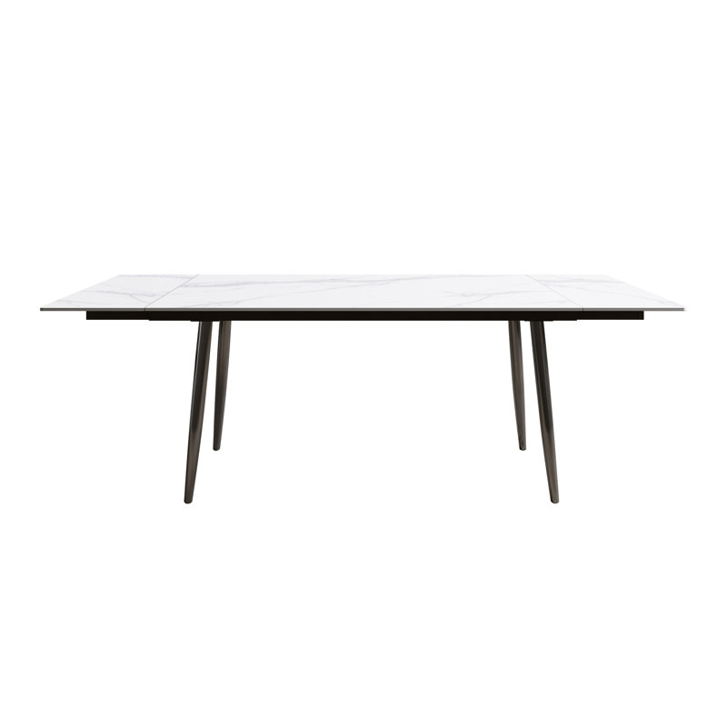 Table de salle à manger 94,4 po, pour 8 à 10 personnes, Blanc