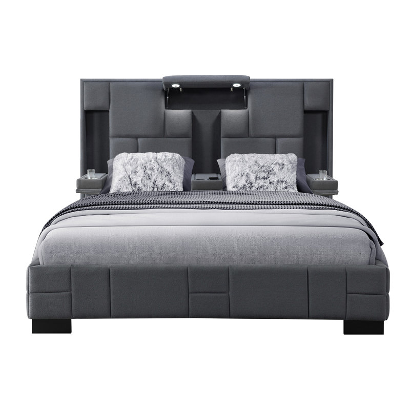 Oscar Bed, Queen, Dark Gray