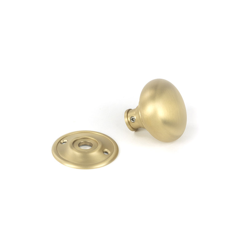 Mushroom Interior Mortise Knobset, Satin Brass