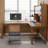 Solid Wood L - shaped Desk and Bookshelf Combination-650332452